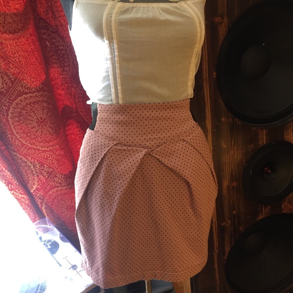 UO Divided Sweet Pink Polka Dot Mini w Pockets